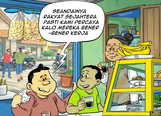 Obrolan warteg edisi hari ini, Selasa, 10 Februari 2026. (Sumber: Poskota/Arif Setiadi)
