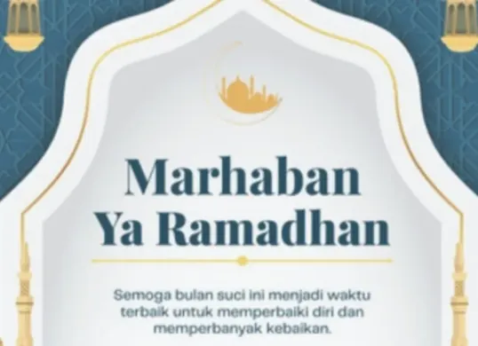 Ilustrasi - Download poster Marhaban Ya Ramadhan 2026 untuk pawai obor. (Sumber: Canva)