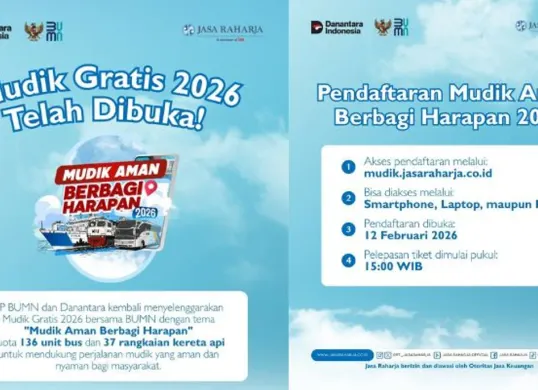 Informasi mudik gratis Jasa Raharja 2026. (Sumber: Instagram/@pt_jasaraharja)