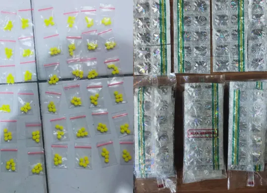 Barang bukti ratusan butir obat jenis Tramadol dan Heximer yang berhasil diamankan. (Sumber: Polsek Tangerang)