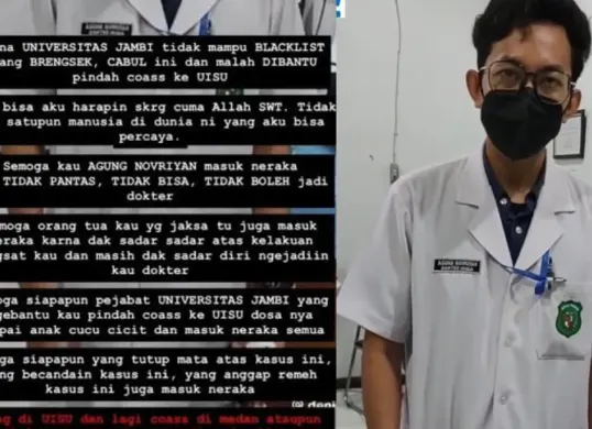 Sosok mahasiswa Kedokteran asal Jambi, Agung Novriyan, yang terjerat kasus dugaan asusila. (Sumber: Threads/@radietyaalvaarabie)