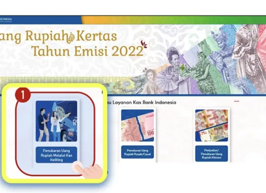 Penukaran uang rupiah melalui kas keliling pada halaman utama PINTAR (Sumber: Instagram/@bank_indonesia)
