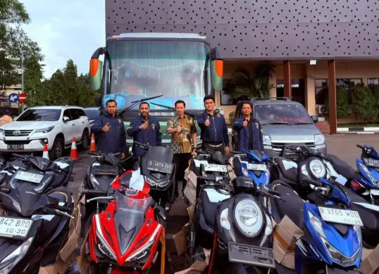 Barang bukti belasan motor yang akan diselundupkan ke Sumatra. (Sumber: Dok. Polda Banten)