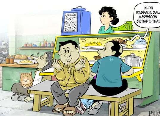 Obrolan warteg tentang Imlek, Senin, 16 Februari 2026. (Sumber: Poskota/Arif Setiadi)