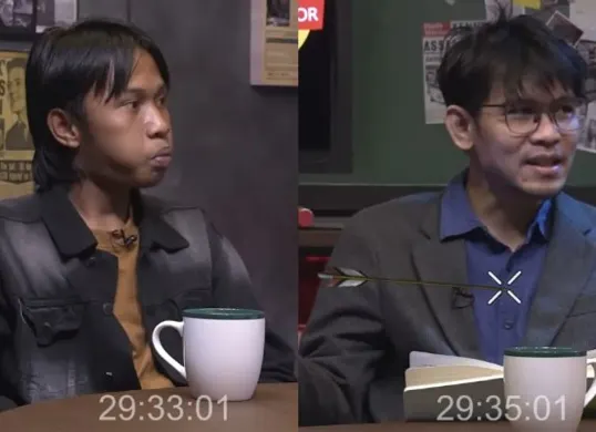 Setelah video candaan viral, Fajar Sadboy akhirnya balas ludah ke Indra Frimawan. (Sumber: YouTube/Deddy Corbuzier)