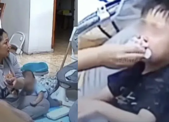 Rekaman CCTV menjadi bukti utama terungkapnya aksi kekerasan terhadap anak di sebuah rumah kawasan Ujungberung, Kota Bandung, Senin (16/2/2026). (Sumber: Instagram/@secerca.fakta)