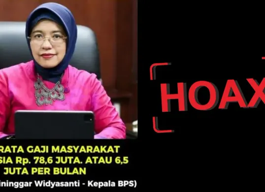 Unggaahan Hoaks Akui BPS Merilis Gaji Rata-rata Rp78,6 Juta (Sumber: Facebook/@rullysarjana)