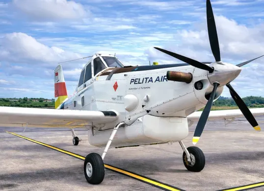 Pesawat Air tractor AT-802 milik Pelita Air jatuh di Nunukan, Kalimantan Timur, Kamis, 19 Februari 2026. (Sumber: Istimewa)