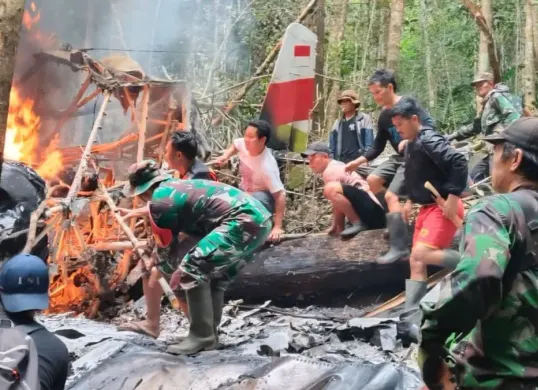 Bangkai pesawat kargo milik PT Pelita Air yang mengalami kecelakaan di Nunukan, Kalimantan Utara, berhasil ditemukan. (Sumber: Dok. Istimewa)