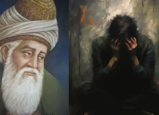 Ilustrasi Jalaludin Rumi (Sumber: Pinterest dan Quora)