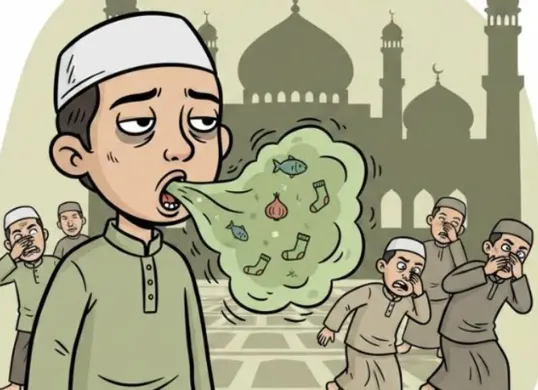 Ilustrasi. Bau mulut saat berpuasa bisa dicegah dengan menu sahur tepat dan kebiasaan menjaga kebersihan mulut. (Sumber: Poskota/AI Generated)