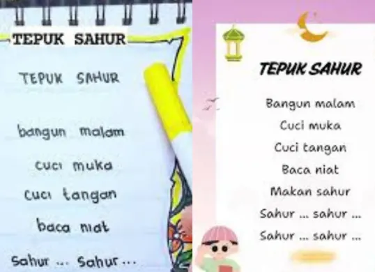 Contoh lirik tepuk sahur untuk  kegiatan pembelajaran Ramadhan. (Sumber: Tiktok/@asmaajikumoro)