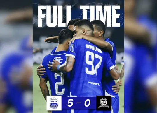 Para pemain Persib Bandung merayakan salah satu dari lima gol yang tercipta ke gawang Madura United di Stadion Gelora Bandung Lautan Api, Kamis (26/2/2026). (Sumber: Instagram/@persib)