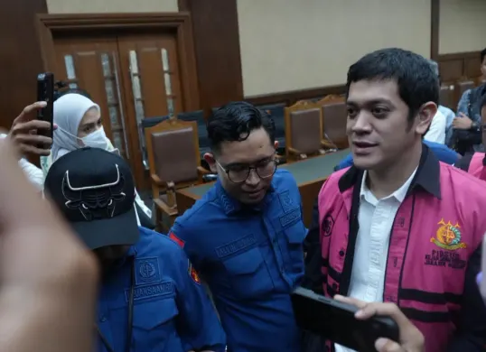 Sidang putusan perkara korupsi tata kelola minyak mentah dan produk kilang pada PT Pertamina (persero) di Pengadilan Tipikor, Jakarta Pusat. (Sumber: Kejagung)