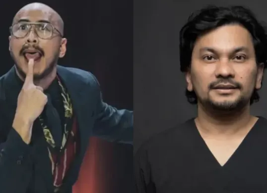 Pandji Pragiwaksono saat tampil Mens Rea yang menuai sorotan setelah menyinggung kondisi mata Wakil Presiden Gibran Rakabuming Raka. Tompi menilai kondisi tersebut merupakan ptosis, bukan sekadar tampilan “ngantuk”. (Sumber: Instagram)