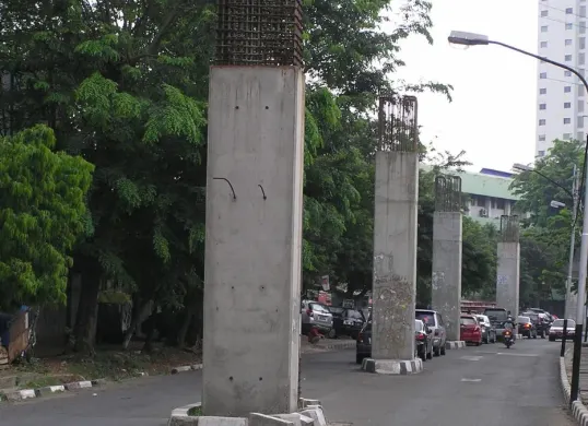 Ilustrasi tiang monorel di Rasuna Said, Jakarta. (Sumber: wikipedia)