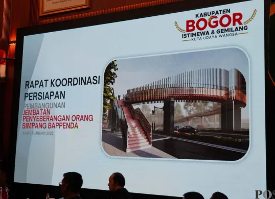 Desain JPO di Simpang Bappeda, Jalan Tegar Beriman, Cibinong, Kabupaten Bogor. (Sumber: Poskota/Giffar Rivana)