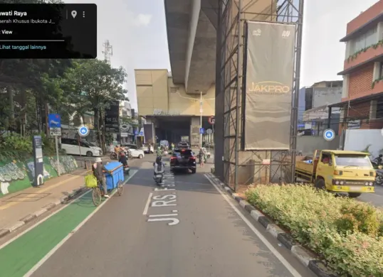Jalan Haji Nawi diberlakukan sistem satu arah imbas proyek pengerjaan tata air DSDA DKI Jakarta (Sumber: Google Maps)