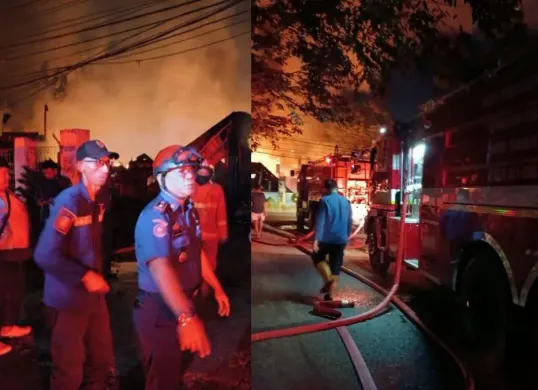 Petugas BPBD Kota Tangerang saat melakukan pemadaman. (Sumber: Dok. BPBD Kota Tangerang)