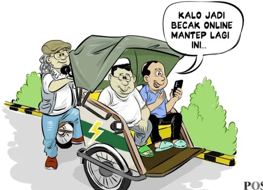 Obrolan Warteg tentang lansia pengayuh becak. (Sumber: Poskota/Arif Setiadi)