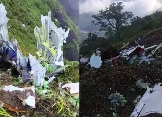 Puing Pesawat ATR 42-500 ditemukan di Gunung Bulusaraung (Sumber: TikTok/@rrrrmhn1)