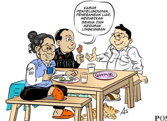 Obrolan warteg tentang RUU Perampasan Aset. (Sumber: Poskota/Arif Setiadi)