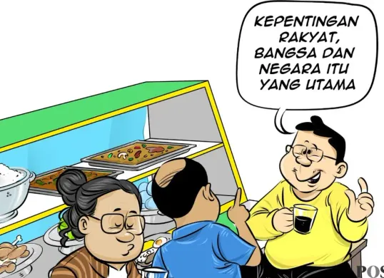 Obrolan warteg. (Sumber: Poskota/Arif Setiadi)
