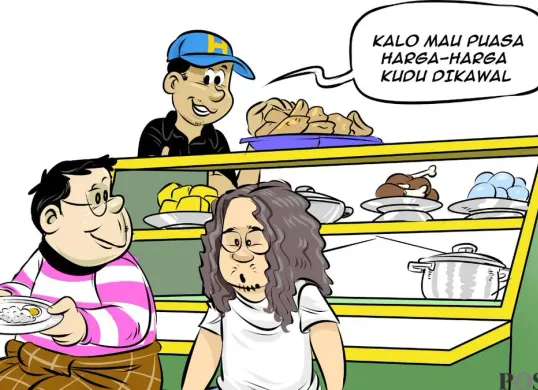 Obrolan warteg hari ini. (Sumber: Poskota/Arif Setiadi)