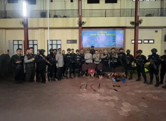 Tim Patroli Perintis Presisi Polres Metro Jakarta Pusat telah menggagalkan rencana tawuran di kawasan Jalan Bendungan Jago, Kemayoran, Jakarta Pusat, Sabtu, 24 Januari 2026 dini hari. (Sumber: Istimewa)