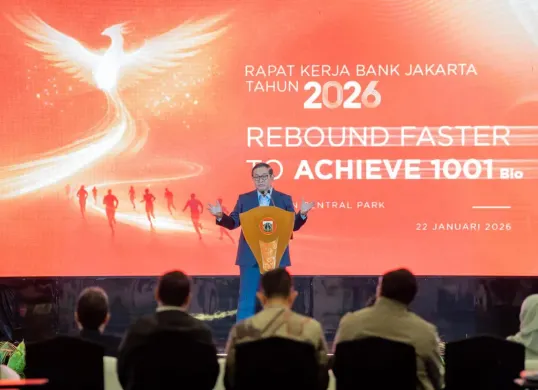 Gubernur DKI Jakarta Pramono Anung saat menghadiri rapat kerja Bank Jakarta di Hotel Pullman, Podomoro City, Jakarta Barat, Kamis (22/1). (Sumber: Istimewa)