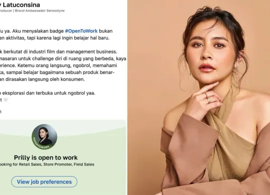 Prilly Latuconsina, Aktris dan pengusaha ini kembali menjadi sorotan setelah mengaktifkan badge #OpenToWork di LinkedIn dan menyatakan minat menjajal dunia sales offline. (Sumber: Instagram/@prillylatuconsina96)