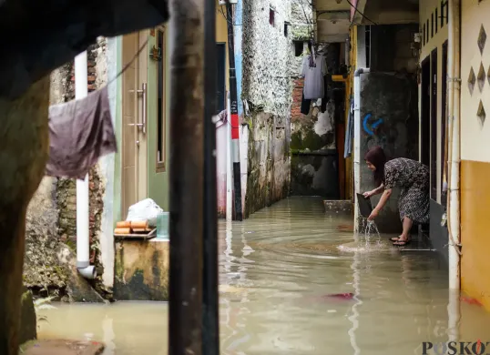 Ilustrasi banjir di Jakarta. (Sumber: Poskota/Bilal Nugraha Ginanjar)