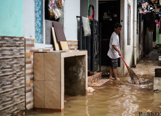 Ilustrasi banjir di Bogor. (Sumber: Poskota/Bilal Nugraha Ginanjar)