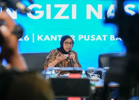 Kepala BGN, Nanik S. Deyang saat jumpa pers di Jakarta, Kamis, 4 Mei 2026. (Sumber: Dok. BGN)