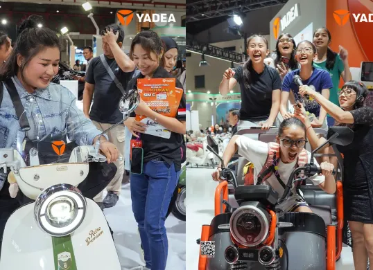 Booth Yadea di PRJ 2026 menjadi area pameran yang ramai dikunjungi masyarakat (Sumber: Yadea)