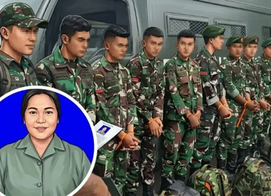 Ilustrasi. Kasus dugaan perselingkuhan seorang Ibu Persit dengan 13 prajurit TNI di Papua tengah diselidiki Pomdam XVII/Cenderawasih. (Sumber: Poskota/AI Generated)