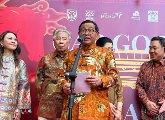 Gubernur Jakarta, Pramono Anung menghadiri Acara Cap Go Meh di Glodok, Jakarta Barat, Selasa, 3 Maret 2026. (Sumber: Poskota/M. Tegar Jihad)