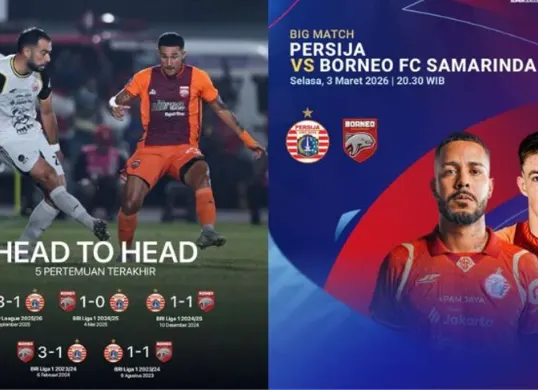 Laga Persija vs Borneo FC pekan ke-24 Super League 2025/2026 digelar malam ini 3 Maret. (Sumber: Instagram/@vidiosports)