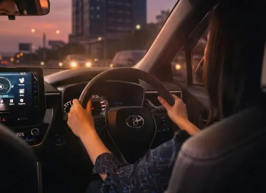 Ilustrasi tips aman buka puasa saat mengemudi mobil. (Sumber: Auto2000)