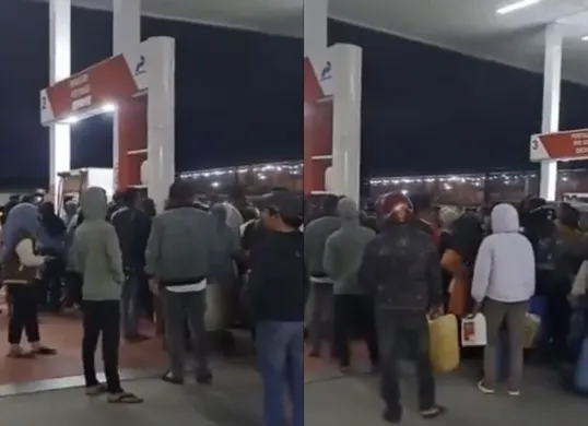 Warga Aceh Tengah panic buying BBM setelah pernyataan Menteri ESDM Bahlil Lahadalia mengenai stok nasional yang disebut hanya cukup 20 hari. (Sumber: X/@ilhamisback)