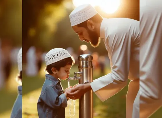 Apakah berkumur saat wudhu membatalkan puasa? ini penjelasan dan tata caranya untuk anak. (Sumber: Pinterest/Tasveer)