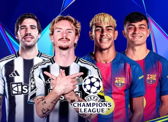 Live streaming Newcastle vs Barcelona di leg pertama babak 16 besar Liga Champions 2025/2026. (Sumber: Vidio.com)