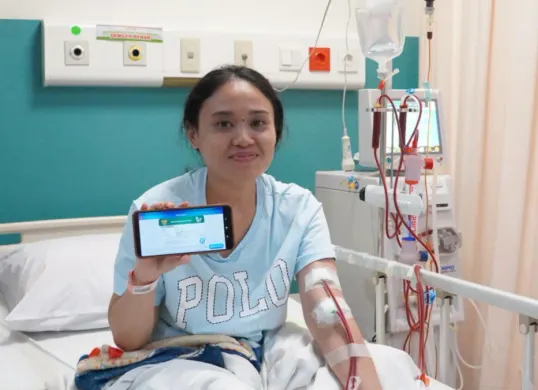 Pasien BPJS Kesehatan yang menjalani hemodialisa (HD) di rumah sakit St. Carolus. (Sumber: Istimewa)