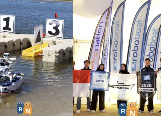 Tim Barunastra dari Institut Teknologi Sepuluh Nopember saat mengikuti International RoboBoat Competition 2026 di Nathan Benderson Park, Amerika Serikat. (Sumber: Instagram/@barunastra_its)