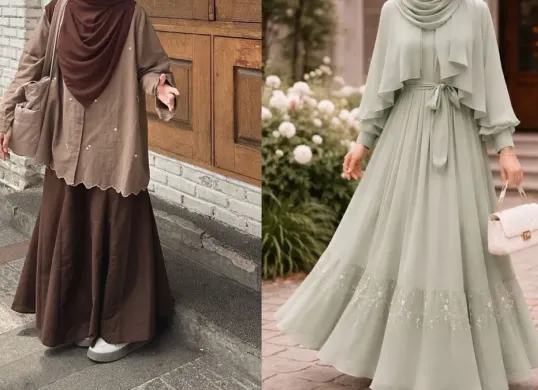 Koleksi busana muslim terbaru yang menampilkan tren warna earth tone dan pastel diprediksi akan mendominasi pilihan baju Lebaran 2026. (Sumber: Pinterest)