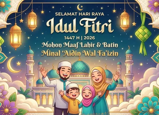 Link download poster Lebaran Idul Fitri 2026 di Canva bisa diakses gratis oleh masyarakat. (Sumber: Gemini AI)