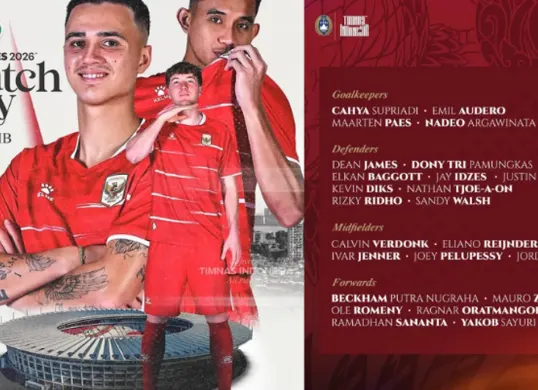 Timnas Indonesia vs Bulgaria di final FIFA Series 2026 malam ini pukul 20.00 WIB. (Sumber: Instagram/@timnasindonesia)