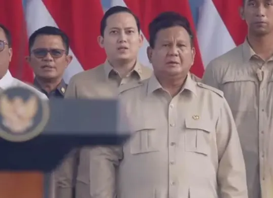 Presiden RI Prabowo Subianto saat pidato dalam peringatan Hari Buruh atau May Day di Monas, Jakarta Pusat, Jumat, 1 Mei 2026. (Sumber: Istimewa)