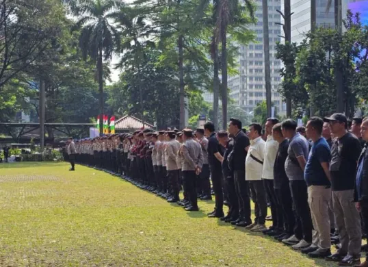 Polda Metro Jaya Siagakan 3.545 personel gabungan untuk mengamankan aksi unjuk rasa dalam rangka memperingati Hari Pendidikan Nasional (Hardiknas) 2026 di Jakarta, Senin, 4 Mei 2026. (Sumber: Polda Metro Jaya)