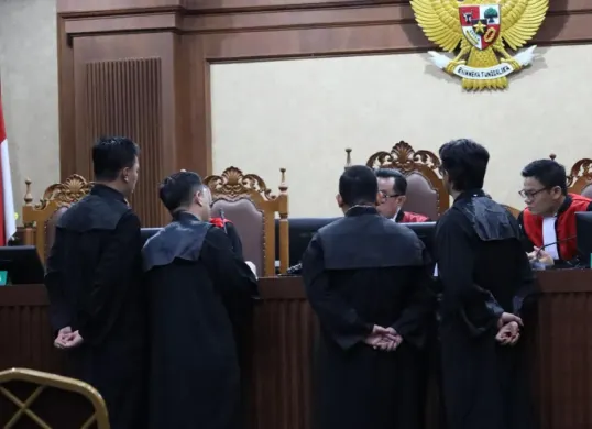 Sidang perkara dugaan korupsi program digitalisasi pendidikan melalui pengadaan Chromebook di Kementerian Pendidikan, Kebudayaan, Riset, dan Teknologi ditunda, Selasa, 5 Mei 2026. (Sumber: Kejagung)